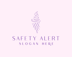 Purple Ice Cream Outline logo design