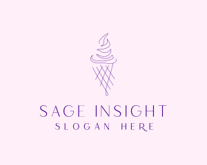 Purple Ice Cream Outline logo design