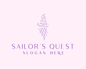 Purple Ice Cream Outline logo design