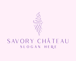 Purple Ice Cream Outline logo design