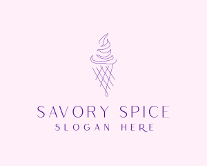 Purple Ice Cream Outline logo design