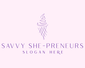 Purple Ice Cream Outline logo design