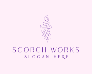 Purple Ice Cream Outline logo design