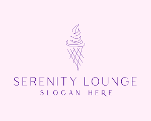 Purple Ice Cream Outline logo design