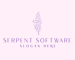 Purple Ice Cream Outline logo design