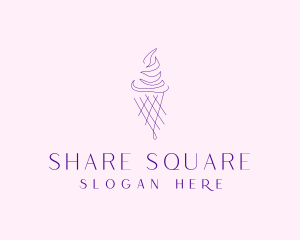 Purple Ice Cream Outline logo design