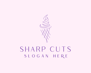 Purple Ice Cream Outline logo design