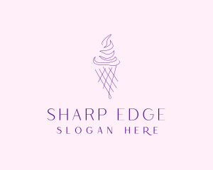 Purple Ice Cream Outline logo design