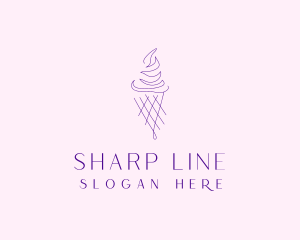 Purple Ice Cream Outline logo design