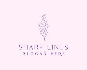 Purple Ice Cream Outline logo design