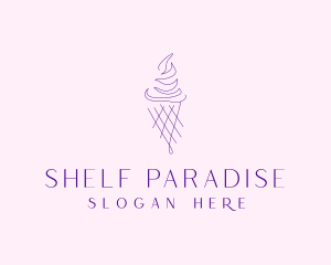 Purple Ice Cream Outline logo design