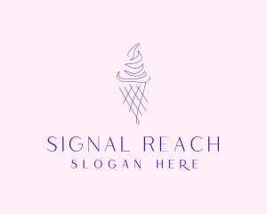 Purple Ice Cream Outline logo design