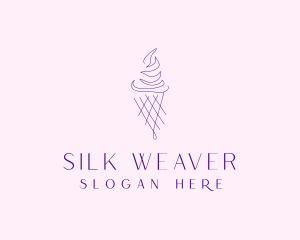 Purple Ice Cream Outline logo design