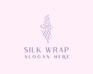 Purple Ice Cream Outline logo design