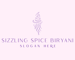 Purple Ice Cream Outline logo design