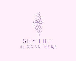 Purple Ice Cream Outline logo design