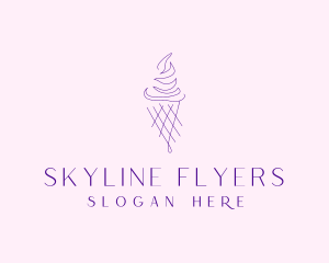 Purple Ice Cream Outline logo design