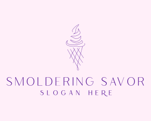 Purple Ice Cream Outline logo design