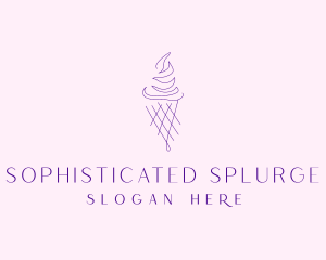 Purple Ice Cream Outline logo design