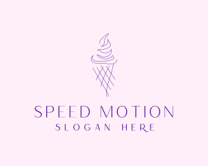 Purple Ice Cream Outline logo design