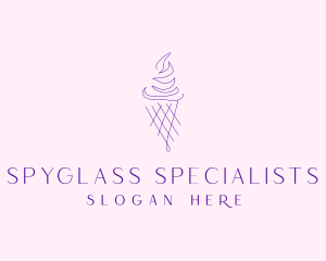 Purple Ice Cream Outline logo design