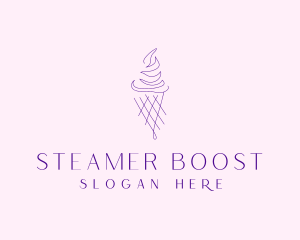 Purple Ice Cream Outline logo design