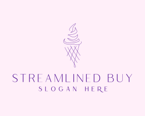 Purple Ice Cream Outline logo design