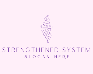 Purple Ice Cream Outline logo design