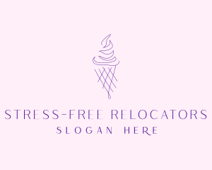 Purple Ice Cream Outline logo design