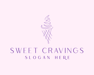 Purple Ice Cream Outline logo design