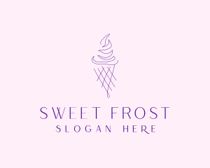 Purple Ice Cream Outline logo design