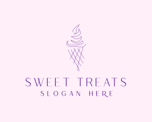 Purple Ice Cream Outline logo design