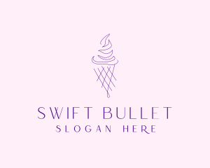 Purple Ice Cream Outline logo design