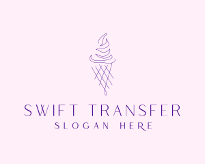 Purple Ice Cream Outline logo design