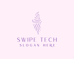 Purple Ice Cream Outline logo design