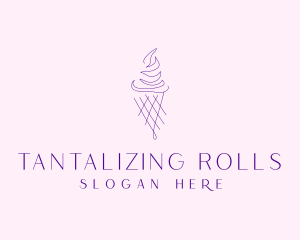 Purple Ice Cream Outline logo design