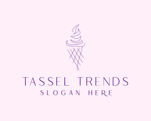 Purple Ice Cream Outline logo design