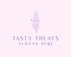 Purple Ice Cream Outline logo design