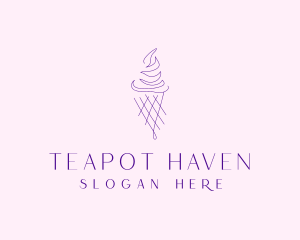 Purple Ice Cream Outline logo design