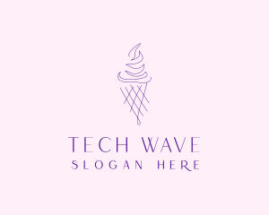 Purple Ice Cream Outline logo design