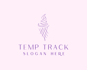 Purple Ice Cream Outline logo design