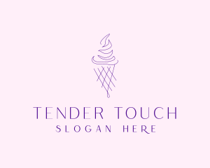 Purple Ice Cream Outline logo design