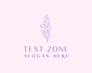 Purple Ice Cream Outline logo design