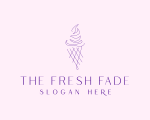 Purple Ice Cream Outline logo design