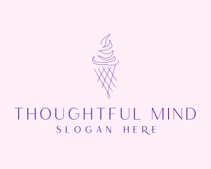 Purple Ice Cream Outline logo design