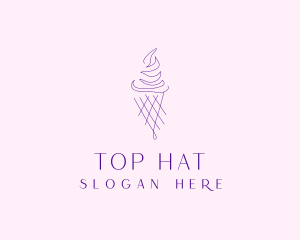 Purple Ice Cream Outline logo design