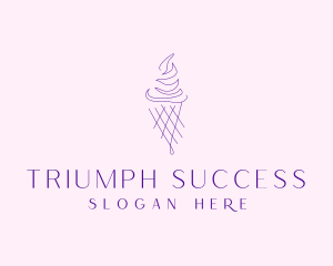 Purple Ice Cream Outline logo design