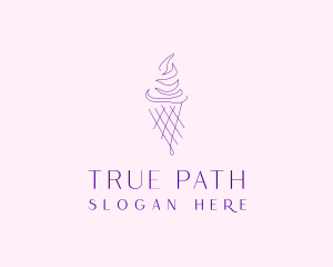 Purple Ice Cream Outline logo design