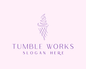 Purple Ice Cream Outline logo design