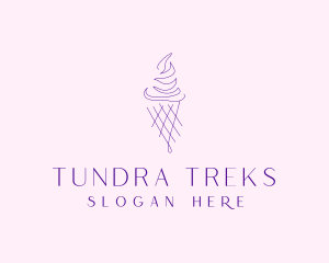 Purple Ice Cream Outline logo design